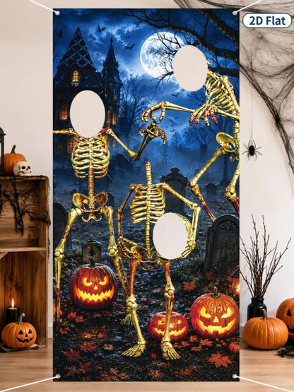 Halloween - Skeleton Photo Backdrop 90*180cm