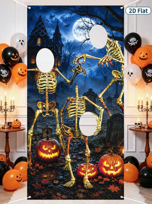 Halloween - Skeleton Photo Backdrop 90*180cm