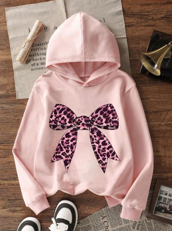 3pc Tween Girl Thermal Lined Warm Leopard Print Hoodie Set