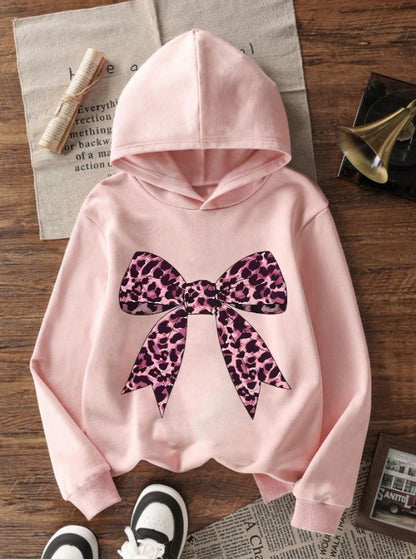 3pc Tween Girl Thermal Lined Warm Leopard Print Hoodie Set
