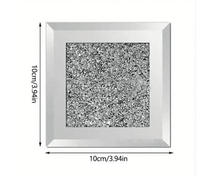 💎 4pcs Crystal Rhinestone Glass Coaster Set 💎
