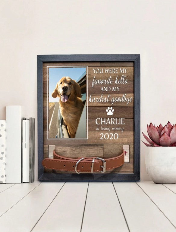 🐾🌈  Personalised Pet Memorial Photo Frame & Collar Holder 🌈🐾