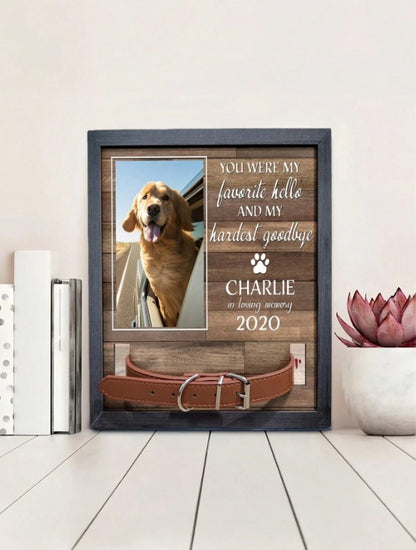 🐾🌈  Personalised Pet Memorial Photo Frame & Collar Holder 🌈🐾