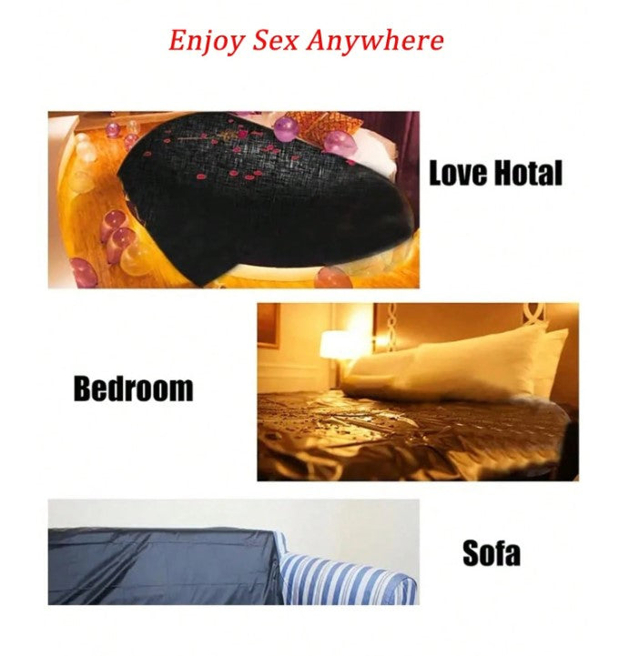 🖤 Get Wet Without the Mess – Waterproof Bondage Bed Sheet 💦
