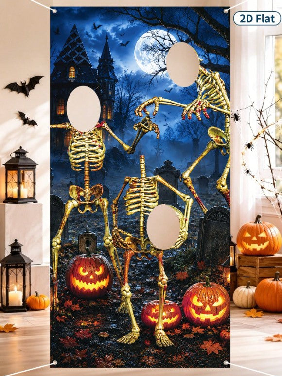 Halloween - Skeleton Photo Backdrop 90*180cm