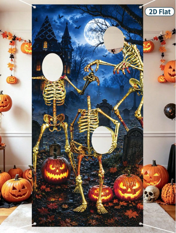 Halloween - Skeleton Photo Backdrop 90*180cm