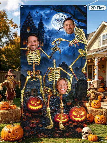 Halloween - Skeleton Photo Backdrop 90*180cm
