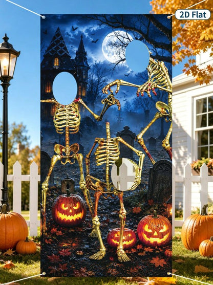 Halloween - Skeleton Photo Backdrop 90*180cm