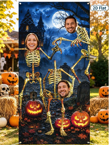 Halloween - Skeleton Photo Backdrop 90*180cm