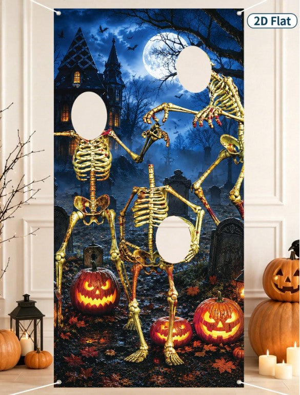 Halloween - Skeleton Photo Backdrop 90*180cm