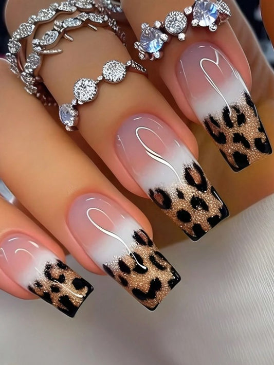 🐆 Leopard Print False Nails 💅