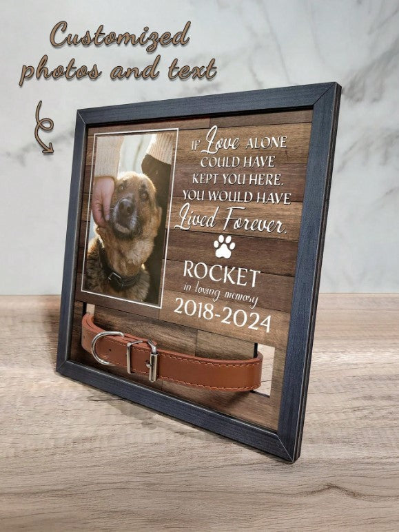 🐾🌈  Personalised Pet Memorial Photo Frame & Collar Holder 🌈🐾