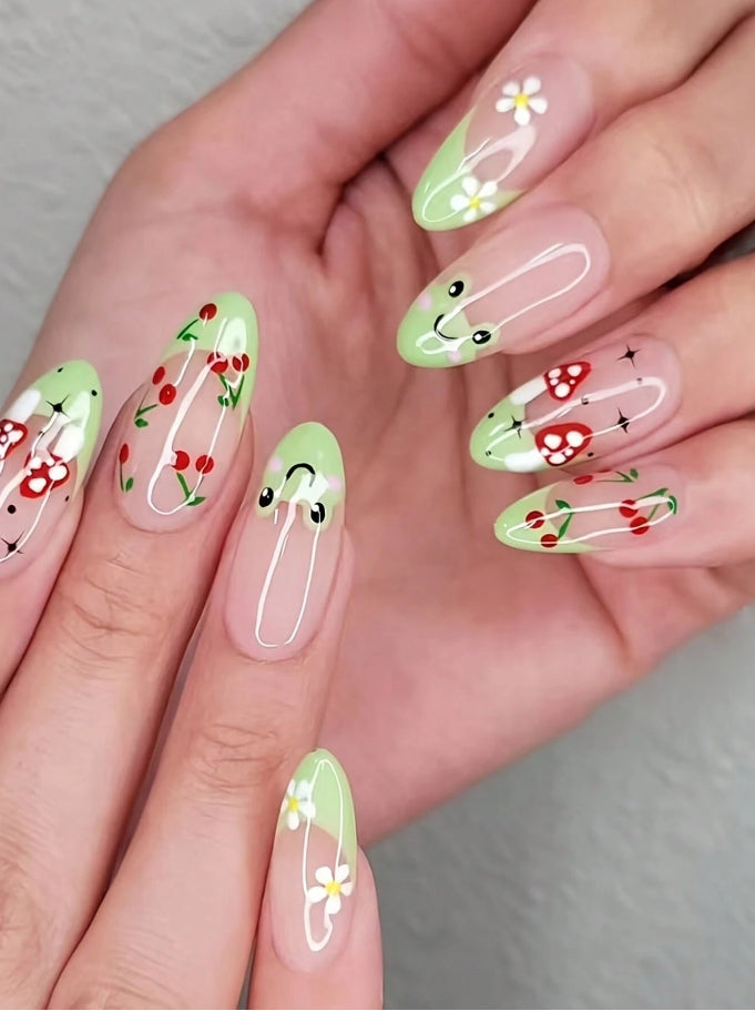 🍒🐸 Froggy False Nails 🐸🍒