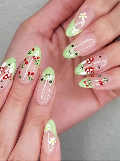 🍒🐸 Froggy False Nails 🐸🍒