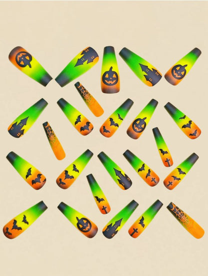 🎃 Ombre Halloween False Nails 🎃