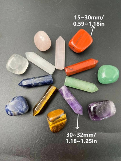 💎 14pcs Chakra Tumbled Polished Natural Crystal Stone Set 💎
