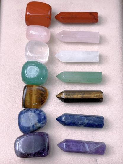 💎 14pcs Chakra Tumbled Polished Natural Crystal Stone Set 💎