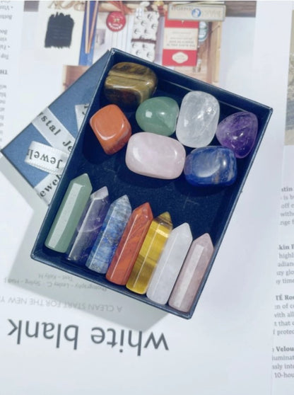 💎 14pcs Chakra Tumbled Polished Natural Crystal Stone Set 💎