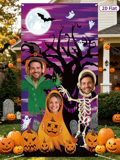 Halloween - Ghost/Skeleton/Scarecrow Photo Backdrop 90*180cm