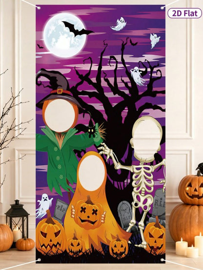 Halloween - Ghost/Skeleton/Scarecrow Photo Backdrop 90*180cm