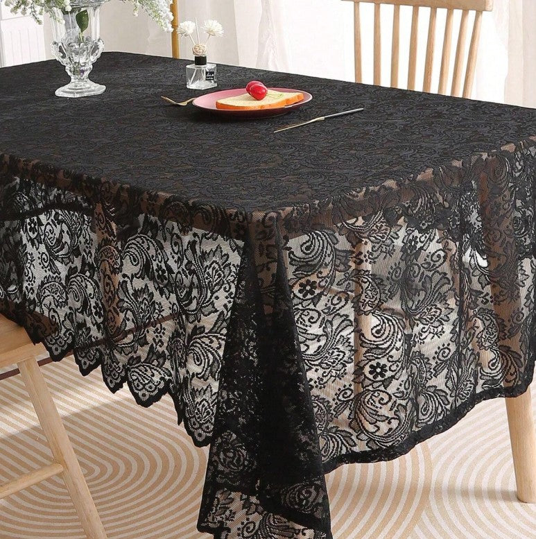 Black Lace Tablecloth