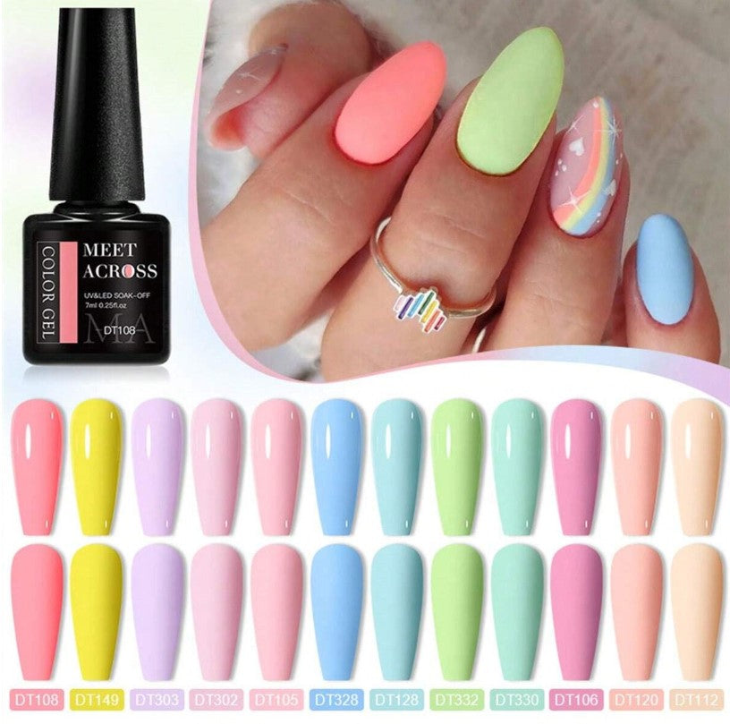 💅 Pastel Gel Nail Varnish – 12pc Set 💅