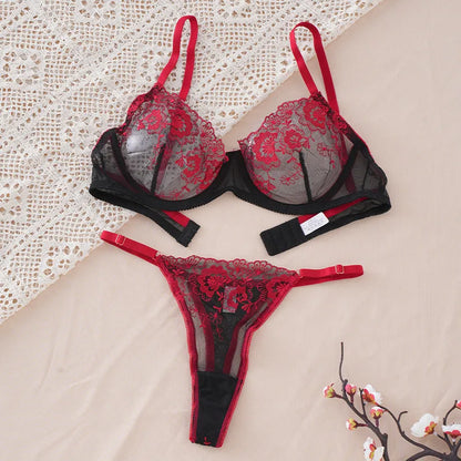 🔥 Sexy Pure Desire Embroidered Lace Underwear Set 🔥