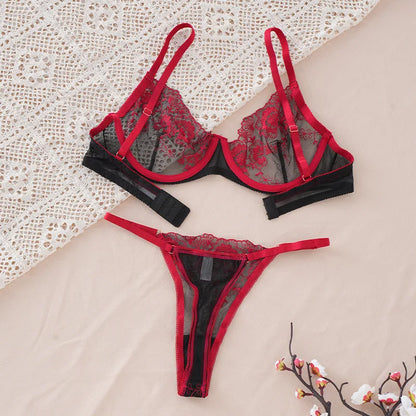 🔥 Sexy Pure Desire Embroidered Lace Underwear Set 🔥