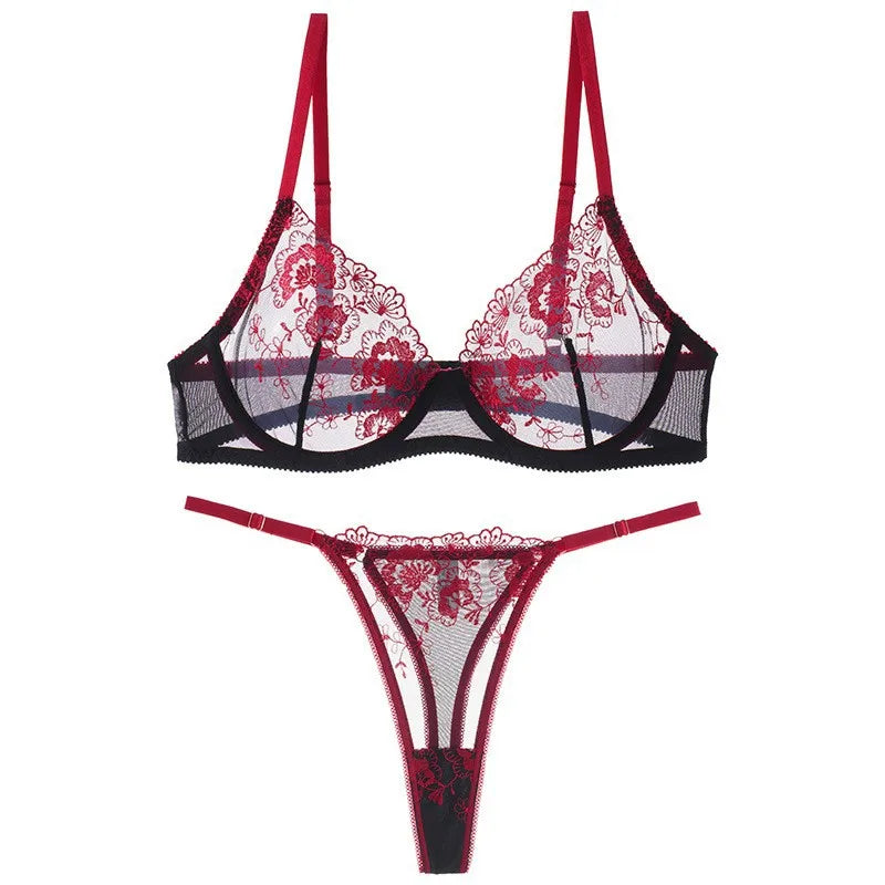 🔥 Sexy Pure Desire Embroidered Lace Underwear Set 🔥