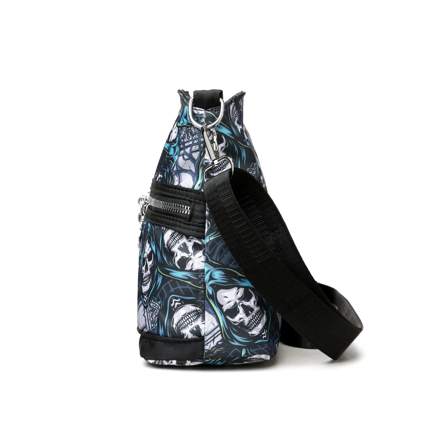 💀 Blue Skeleton Print Shoulder Handbag 💀