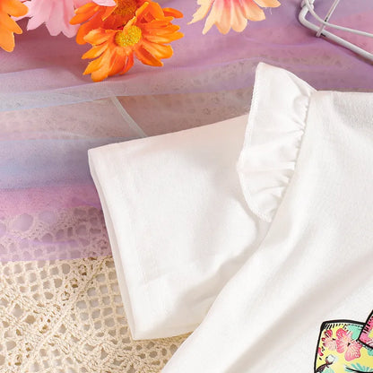 👑  Pretty Princess Good Vibes Floral Skirt & T-Shirt Set 👑