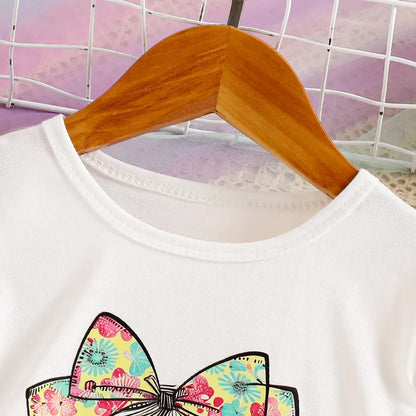 👑  Pretty Princess Good Vibes Floral Skirt & T-Shirt Set 👑
