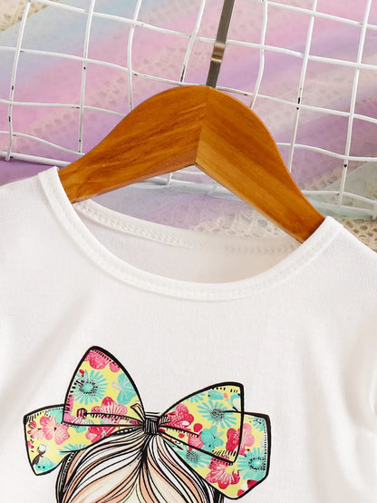 👑  Pretty Princess Good Vibes Floral Skirt & T-Shirt Set 👑