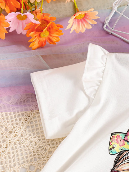 👑  Pretty Princess Good Vibes Floral Skirt & T-Shirt Set 👑