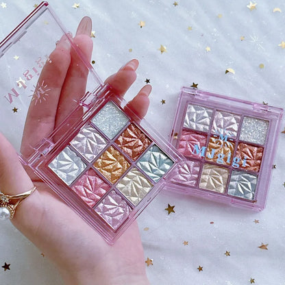 💎 Iridescent Pearl Glitter Eyeshadow Palette 💎