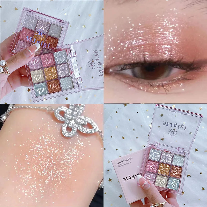 💎 Iridescent Pearl Glitter Eyeshadow Palette 💎