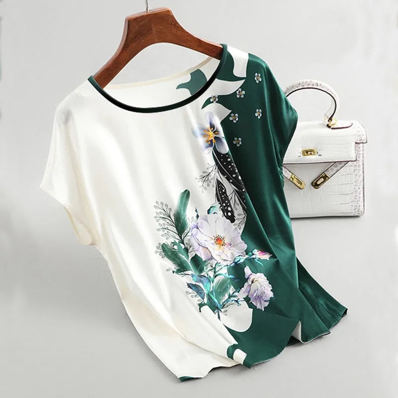 🌿 Simple Style Classic Flower Print T-Shirts 🌿