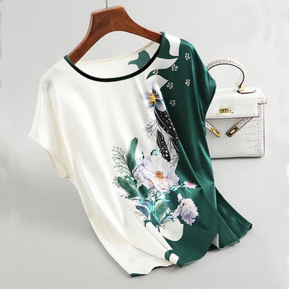 🌿 Simple Style Classic Flower Print T-Shirts 🌿
