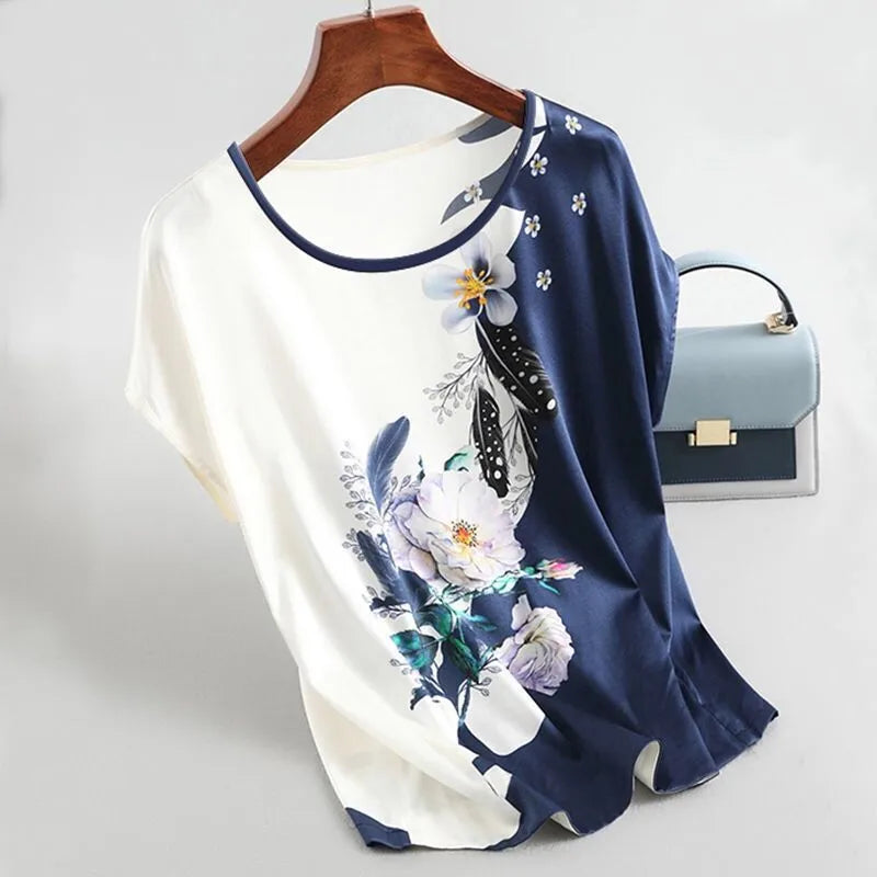 🌿 Simple Style Classic Flower Print T-Shirts 🌿