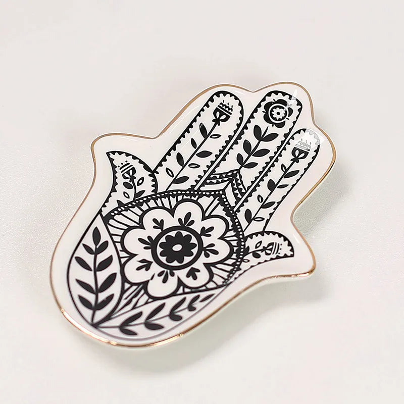 🤍 2pc Palm Ceramic & Love Storage Tray Set 🤍