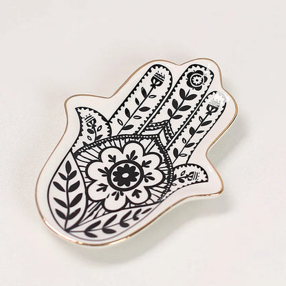 🤍 2pc Palm Ceramic & Love Storage Tray Set 🤍