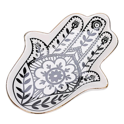 🤍 2pc Palm Ceramic & Love Storage Tray Set 🤍