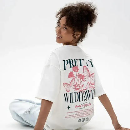 🦋🌸 Pretty Wildflowers Butterfly & Floral T-Shirt 🌸🦋