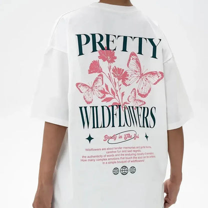 🦋🌸 Pretty Wildflowers Butterfly & Floral T-Shirt 🌸🦋