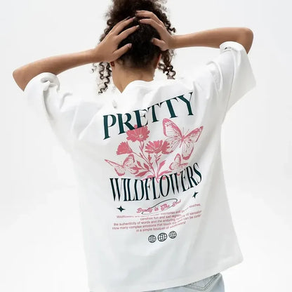 🦋🌸 Pretty Wildflowers Butterfly & Floral T-Shirt 🌸🦋