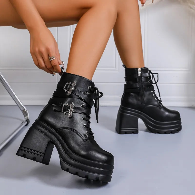 🖤🦇 Bat Wing Goth Heeled Boots 🦇🖤