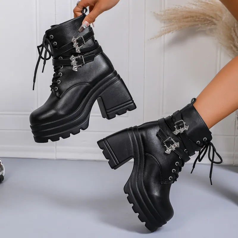 🖤🦇 Bat Wing Goth Heeled Boots 🦇🖤