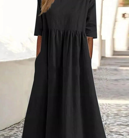 ✨ Solid Colour A-Line Linen Dress ✨