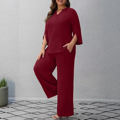 ✨ Solid Colour Wide Leg Pants Co-Ord Set ✨