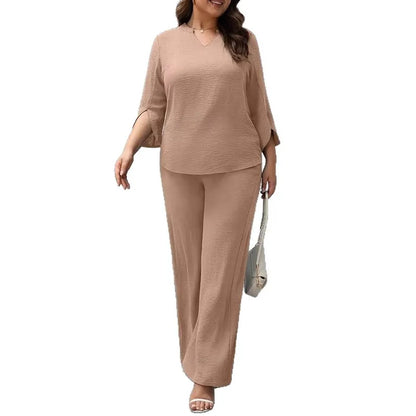 ✨ Solid Colour Wide Leg Pants Co-Ord Set ✨